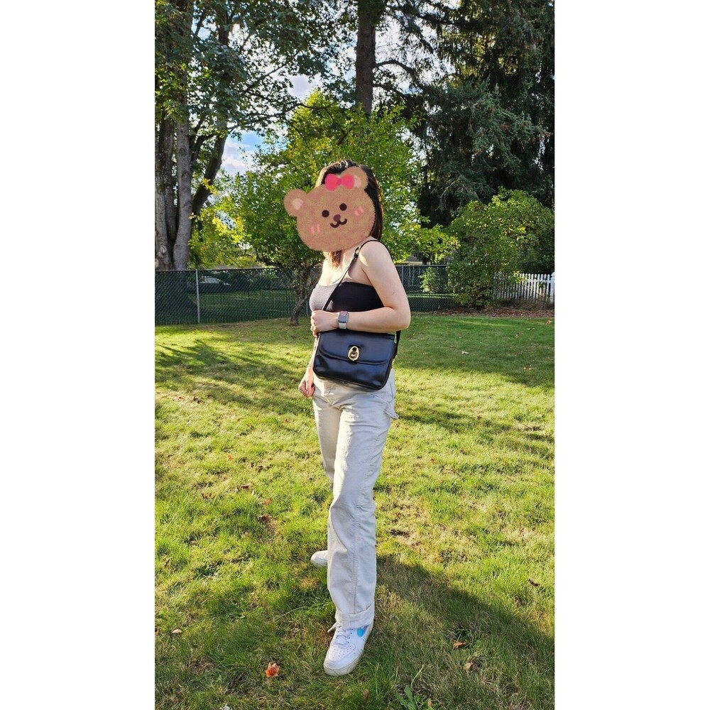 Vintage CELINE Horse Carriage Black Italy Leather Shoulder Bag - Picture 12 of 12